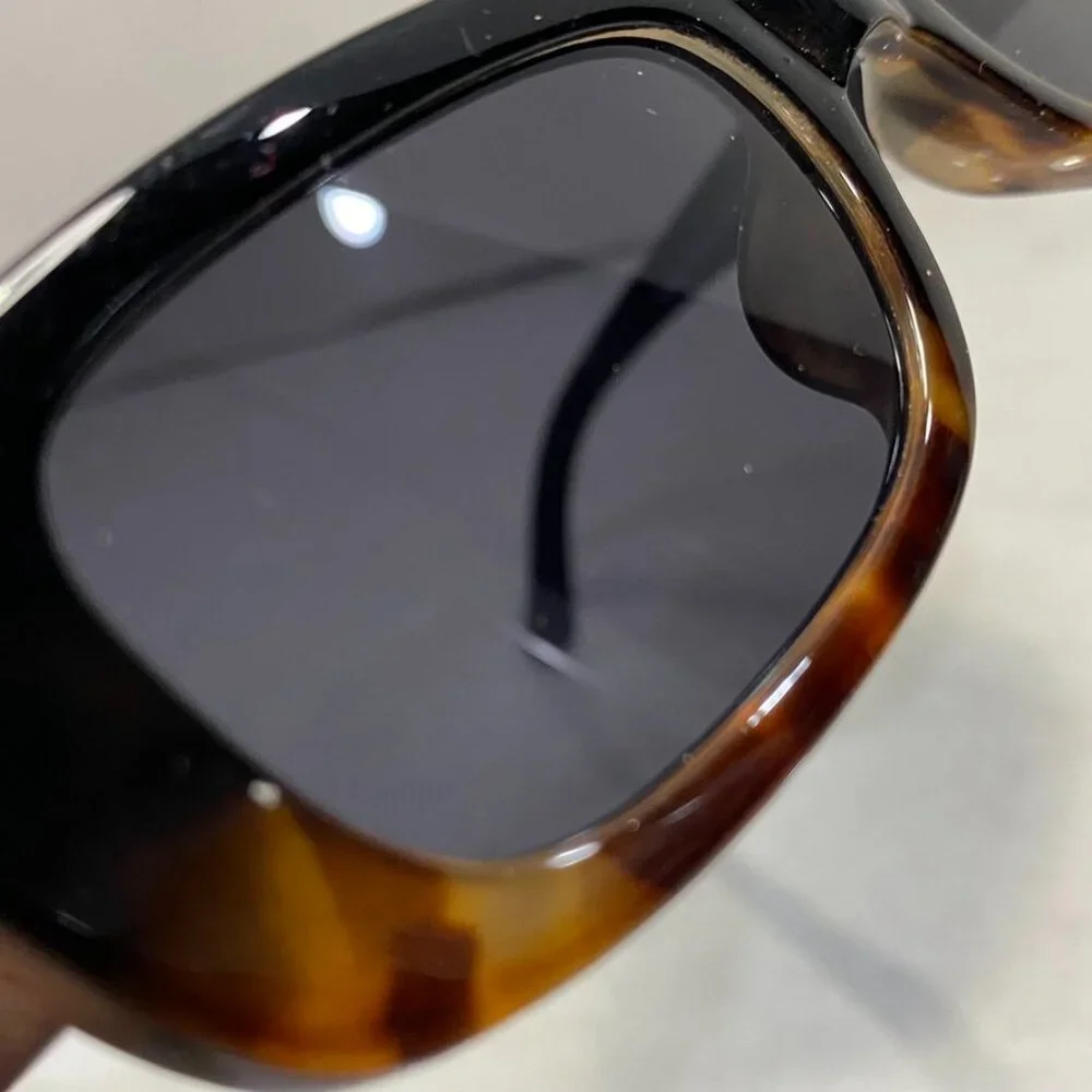 AIRE Ceres Slim Rectangle Sunglasses Dark Tort Smoke Mono